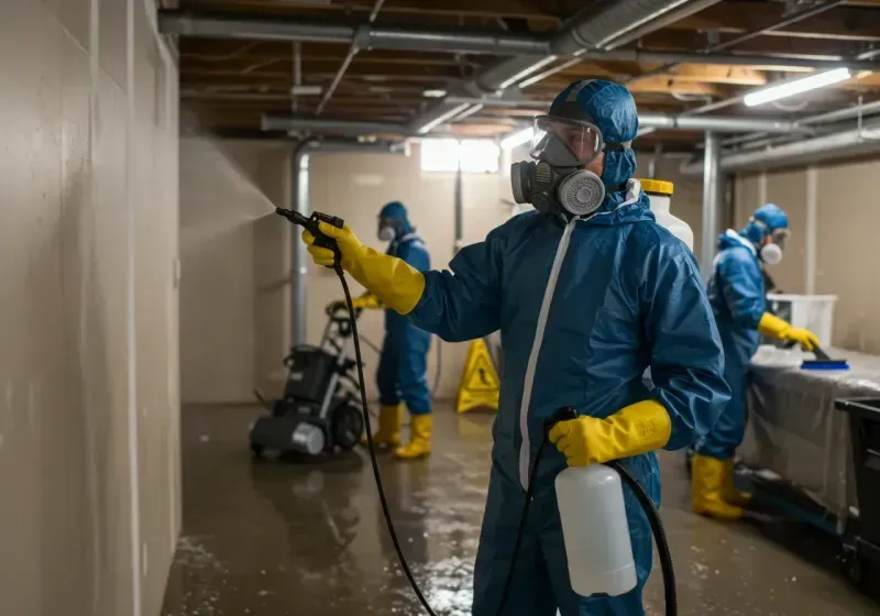 Basement Sanitization and Antimicrobial Treatment process in Lesage, WV