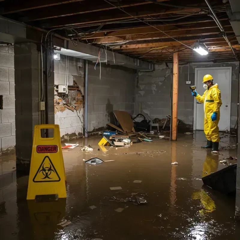 Flooded Basement Electrical Hazard in Lesage, WV Property